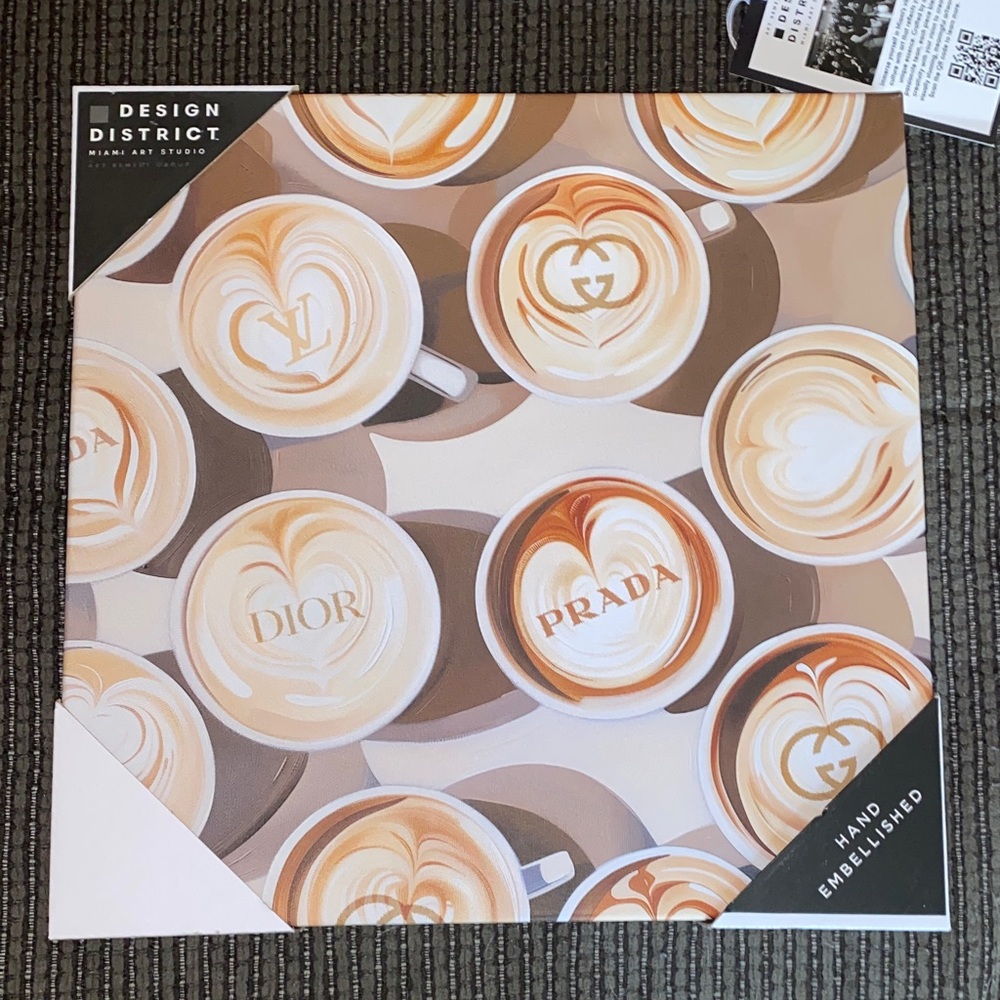 Design District Coffee Prada, Dior, gucci Art Canvas
